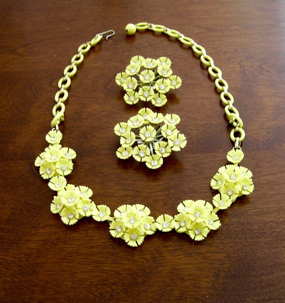 Coro Necklace Earrings, Coro Flower Necklace/Earri