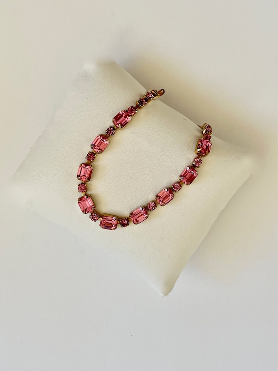 Weiss Pink Rhinestone Bracelet/Vintage Weiss Pink 