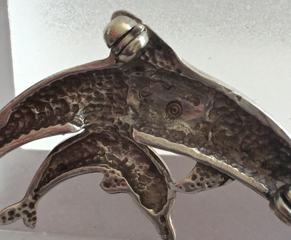 Sterling Silver Dolphin Pin/Vintage Jezlaine Ster… - image 4