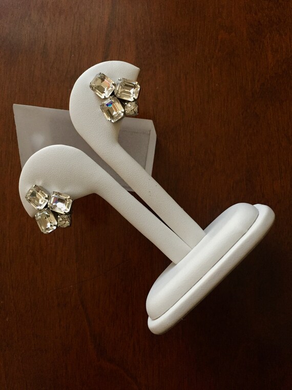 WeissClearRhinestoneEarrings,Weiss Rhinestone Ear… - image 4