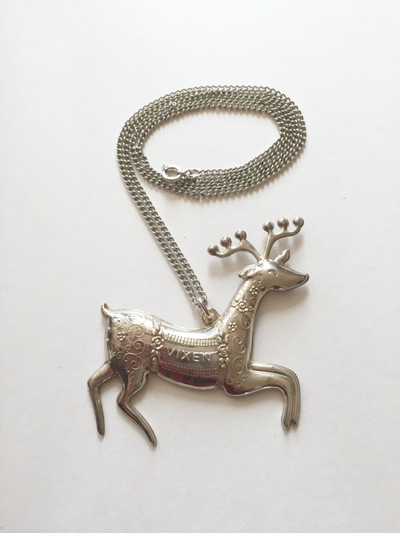 Sterling Silver Oneida Brooch, Sterling Silver Oneida 1975 Vixen Reindeer Pendant, Vixen Reindeer Pendant, Oneida Sterling Vixen,925Reindeer