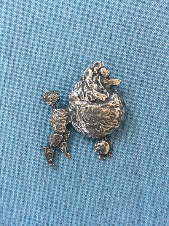 Vintage Guglielmo CINI Sterling Silver POODLE Pin… - image 4