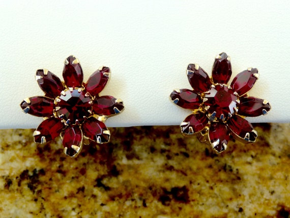 Weiss Topaz Rhinestone Earrings/Weiss Topaz Flowe… - image 9