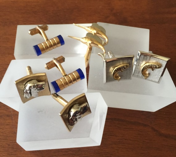 Sterling Silver Cuff Links, Vintage Initial Cuff … - image 5