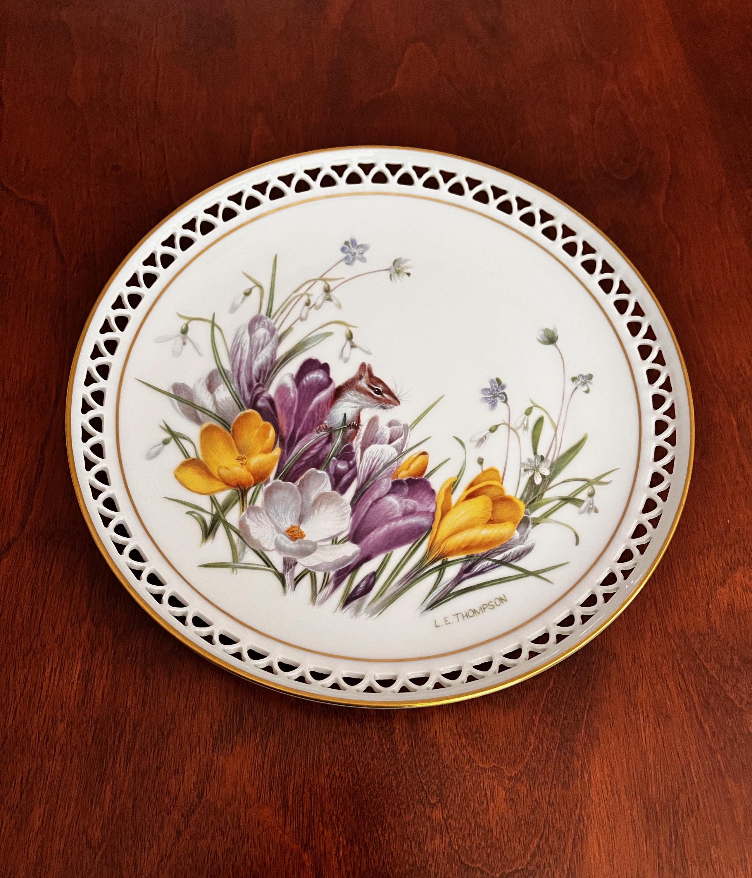 Bing & Grondahl February Calendar Plate: Country Garden Floral Porcelain