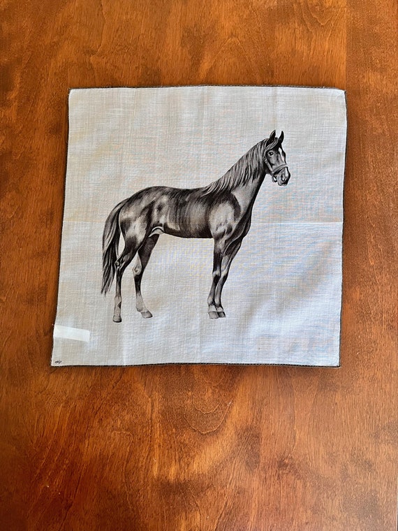 HORSE Hankie/Vintage a Skandia Horse Handkerchief/