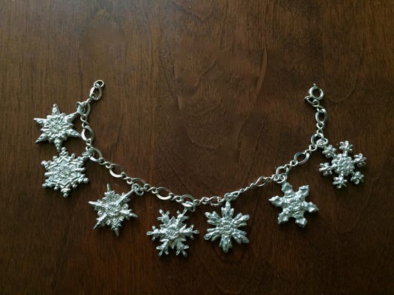 Vintage Gorham Sterling Silver Snowflake Bracelet… - image 2