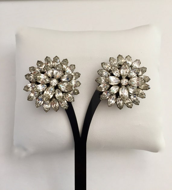 Weiss Clear Rhinestone Earrings/Weiss Clear Marqu… - image 4