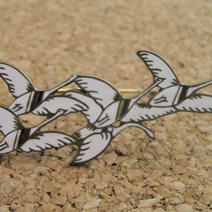 Vintage Erik Magnussen Enameled Sterling Pin/The Nordic Swans/Denmark Erik Magnussen Sterling Enamel Swan Pin/Vintage Erik Magnussen Pin