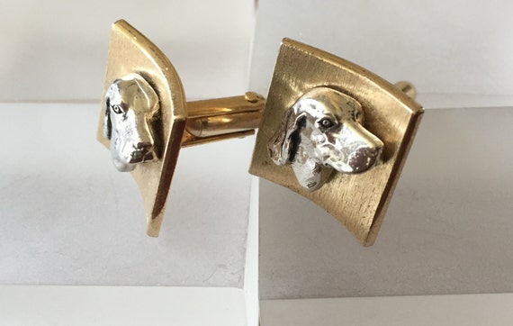 Vintage DOG Cuff Links/SWANK Dog Cuff Links/Dog C… - image 2