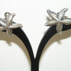 Sterling Star Fish Earrings/Beau Sterling Star Fish Earrings/Star Fish Earrings/Sterling Silver Star Fish Earrings/Vintage Star FishEarrings