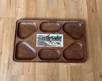 Bandeja de tocador de madera Brooks Brothers con azulejos Huntsman de Paul Brown, bandeja de Paul Brown