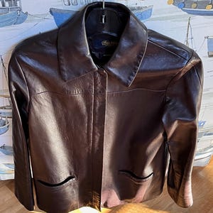 Brooks Brothers Leather Jacket - Etsy