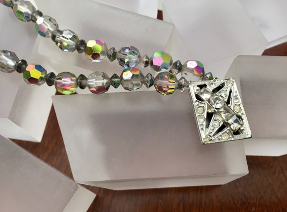 Vintage Crystal Double Strand Bracelet/Art Deco B… - image 5