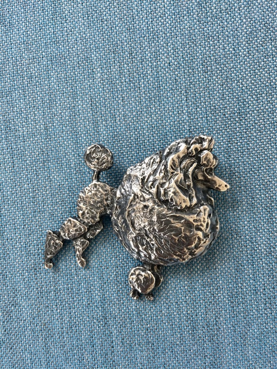 Vintage Guglielmo CINI Sterling Silver POODLE Pin… - image 3