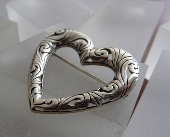 Vintage Jezlaine Sterling Heart Pin/Vintage Jezla… - image 3