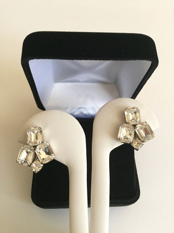 WeissClearRhinestoneEarrings,Weiss Rhinestone Ear… - image 3