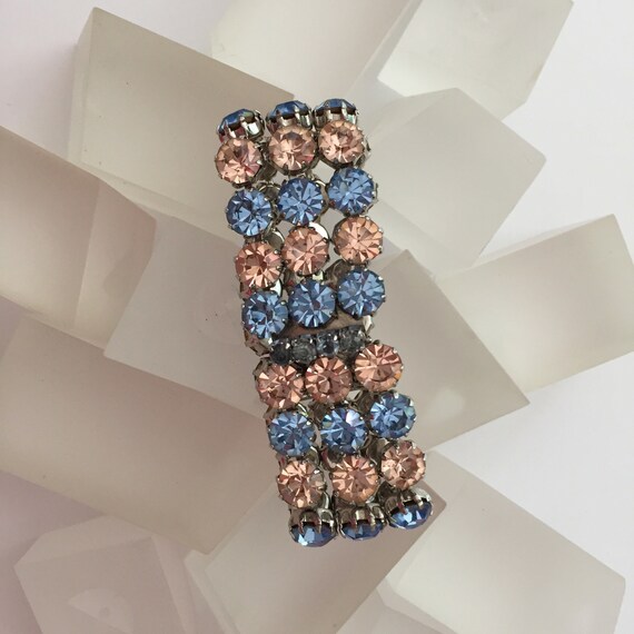 Kramer Pink and Blue Rhinestone Bracelet/Kramer S… - image 3