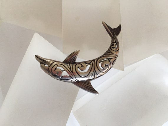 Sterling Silver Dolphin Pin/Jezlaine Sterling Sil… - image 4