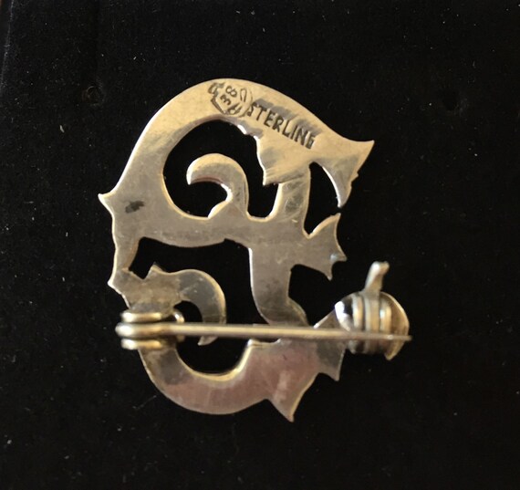 Etched Initial Pin/Vintage Etched Initial Pin/Vin… - image 3