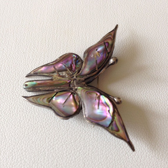 Vintage Sterling Silver Butterfly Pin, Vintage Ab… - image 3