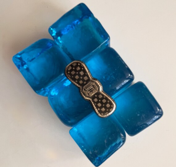 Sterling Initial F Pin/Etched Initial Pin/Vintage… - image 3