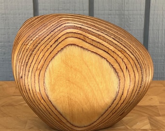 Vintage Dick Shanley Laminated Birch Wood Vase, Weed Pot, circa 1980s