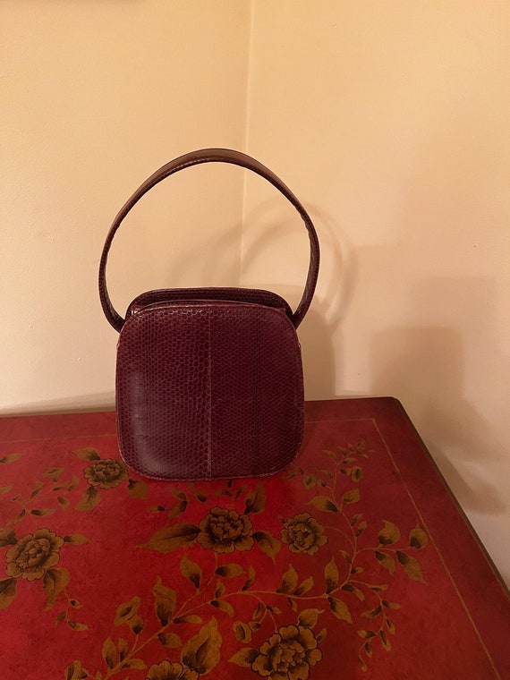 Vintage Snakeskin Top Handle Purse Handbag/Vintage