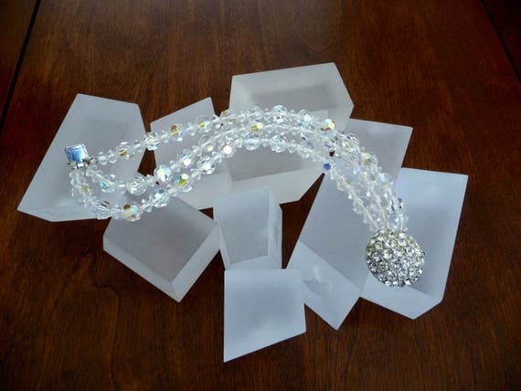 Vintage Crystal Double Strand Bracelet/Art Deco B… - image 10