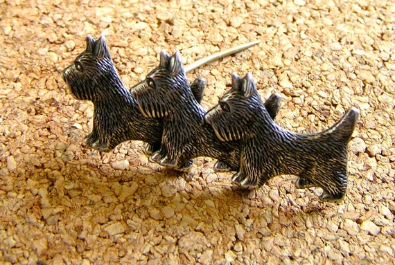 Beau Dog Pin/Beau Sterling Scottie Dog Pin/Sterli… - image 1