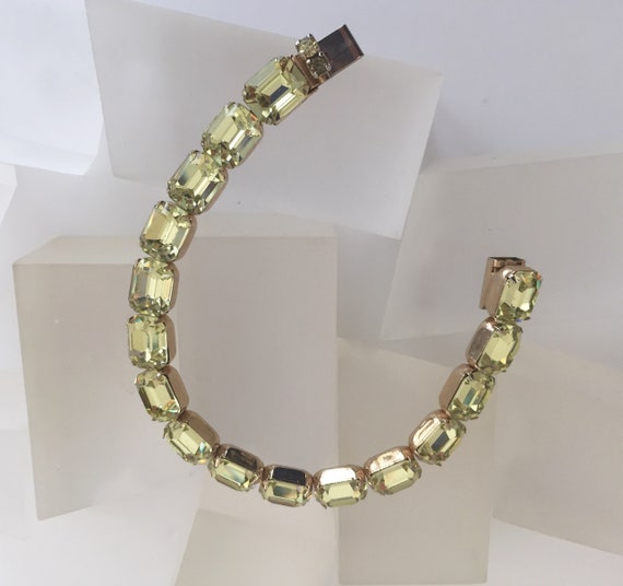 Weiss Yellow Rhinestone Bracelet/Vintage Weiss Ye… - image 3