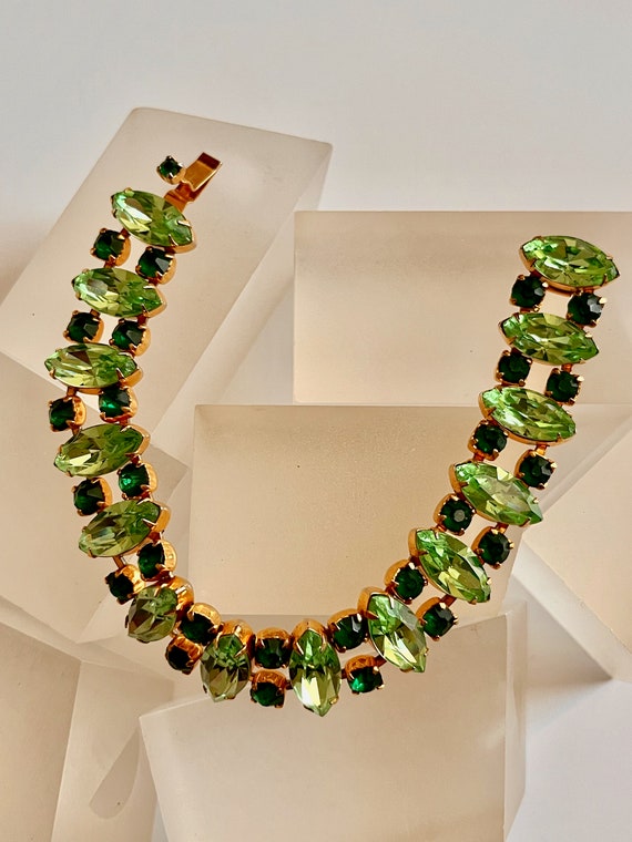 Kramer GREEN Rhinestone Bracelet/Kramer Shades of… - image 5