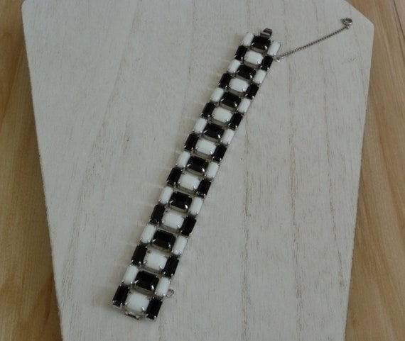 Weiss Art Deco/Weiss Black and White Necklace Bra… - image 3