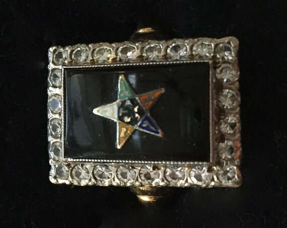 Vintage 10K Yellow Gold Eastern Star Ring/Masonic… - image 6