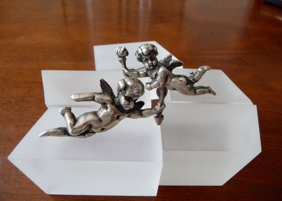 Sterling Silver Cherub Pins, Sterling Love Pins, … - image 1