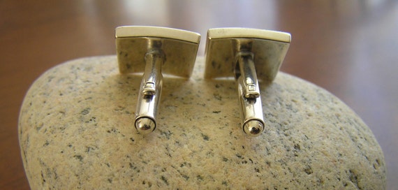 Sterling Silver Cuff Links, Vintage Initial Cuff … - image 3