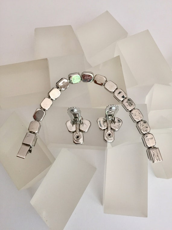 Weiss Blue Rhinestone Bracelet and Earrings/Weiss… - image 10