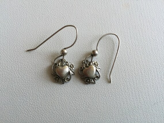 Vintage Jezlaine Sterling Heart Earrings/Jezlaine… - image 3