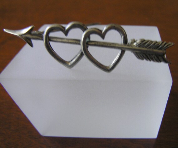 Sterling Silver Heart Pin/Beau Sterling Pierced H… - image 7