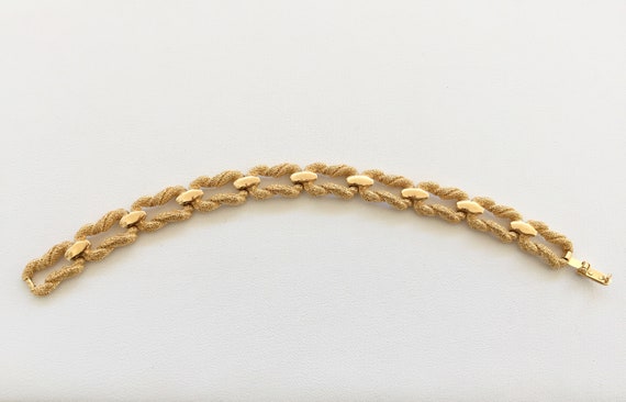 Crown Trifari Bracelet/Crown Trifari Gold Tone Bracelet/Crown Trifari Gold Chain Link Bracelet/Crown Trifari Brushed Gold Bracelet View 3