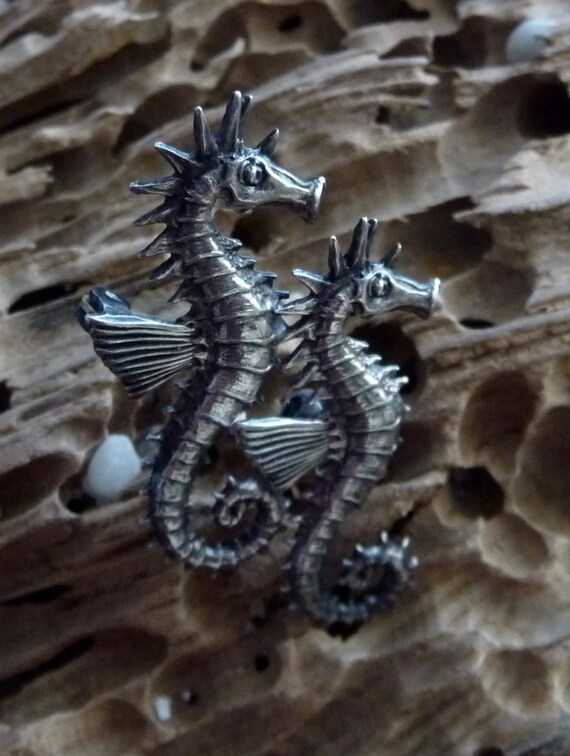 Vintage Sterling Sea Horse Pin/Sterling Silver Se… - image 3