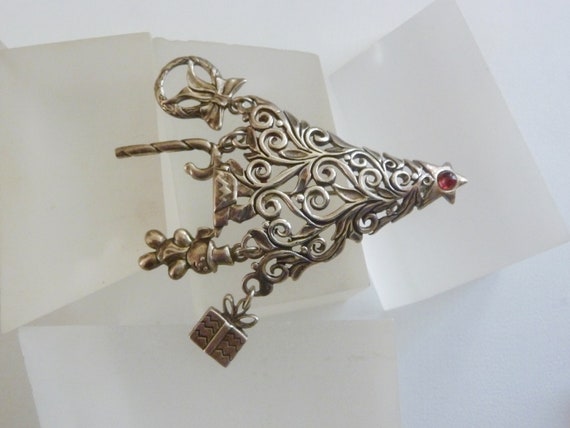 Vintage Jezlaine Sterling Christmas Tree Pin/Jezl… - image 2