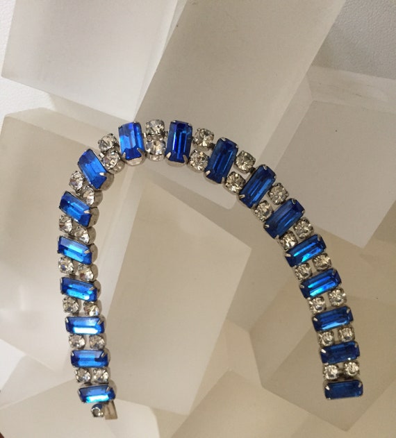 Kramer Blue and Clear Rhinestone Bracelet/Kramer … - image 3