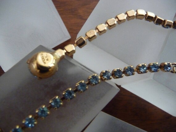 Weiss Blue Rhinestone Necklace, Weiss Blue Glass … - image 8