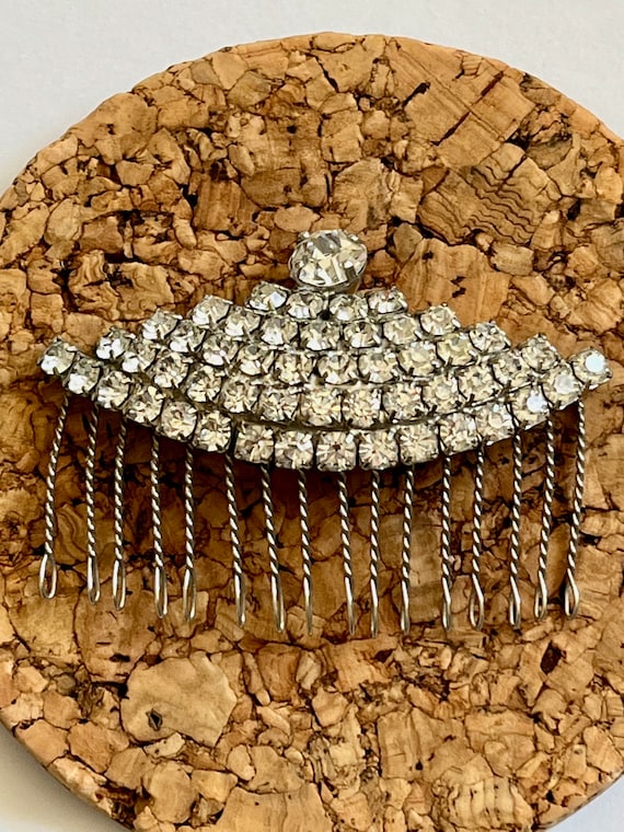 Vintage Rhinestone Hair Comb/vintage WEISS Rhinestone Hair  display picture 1