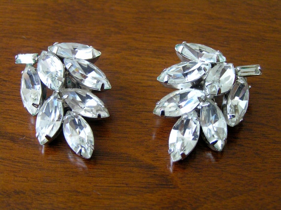 Weiss Clear Rhinestone Earrings,Weiss Starburst R… - image 5