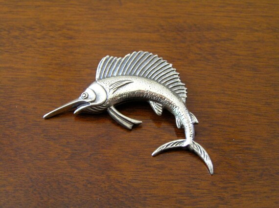 Sterling Silver Sailfish Pin/Sterling Silver Swor… - image 7