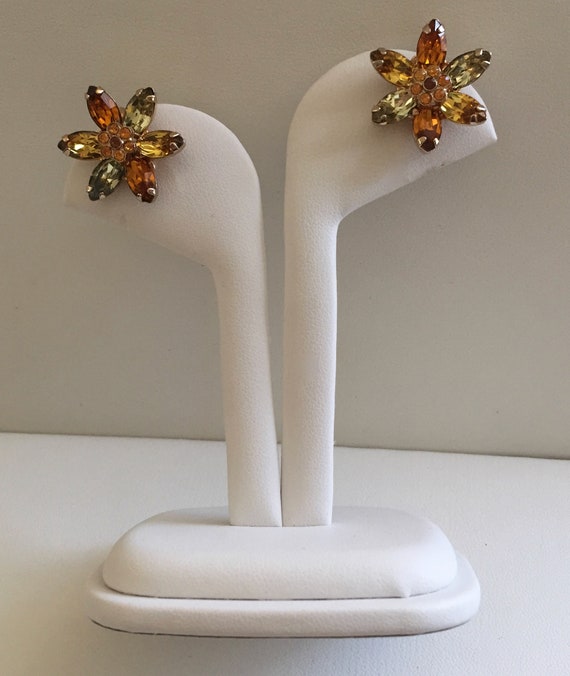 Weiss TOPAZ Earrings/Weiss Topaz Flower Earrings/… - image 3