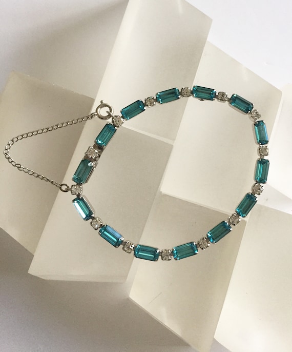 Kramer Blue and Clear Rhinestone Bracelet/Kramer S