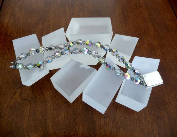 Vintage Crystal Double Strand Bracelet/Art Deco B… - image 9